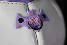Load image into Gallery viewer, (Made to Order) Handmade Leather Pumpkin Bag-Clown Face-Pink & Purple
