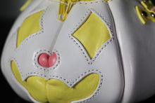 Load image into Gallery viewer, Handmade Leather Pumpkin Bag-Clown face-Pink & Yellow