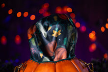 Load image into Gallery viewer, Handmade Leather Pumpkin Bag- Natural (No Face)-Orange & Green