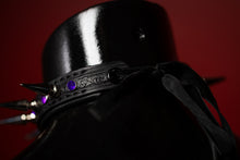 Load image into Gallery viewer, Leather Choker Necklace -Spikes & Rhinestones