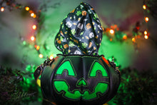Load image into Gallery viewer, Vintage Face Black &amp; Green Glow In the Dark Pumpkin Bag
