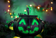 Load image into Gallery viewer, Vintage Face Black &amp; Green Glow In the Dark Pumpkin Bag

