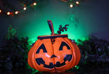 Leather Pumpkin bag: Jack-O-Lantern-Orange & Black-MADE TO ORDER