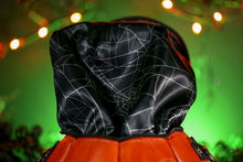 Load image into Gallery viewer, Handmade Leather Pumpkin Bag-Spooky Face-Natural Orange &amp; Black
