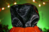 Leather Pumpkin Bag: Spooky Face-Natural Orange & Black-MADE TO ORDER