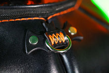Load image into Gallery viewer, Handmade Leather Pumpkin Bag-Vintage Face-Black &amp; Orange
