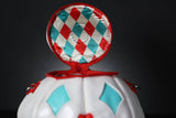 Leather Pumpkin Bag: Clown-Red & Blue-MADE TO ORDER
