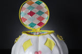 Handmade Leather Pumpkin Bag-Clown Face-Pink & Yellow