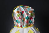 Handmade Leather Pumpkin Bag-Clown Face-Pink & Yellow