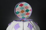 Leather Pumpkin Bag: Clown Face-Pink & Purple