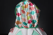 Load image into Gallery viewer, Handmade Leather Pumpkin Bag-Clown Face-Pink &amp; Mint
