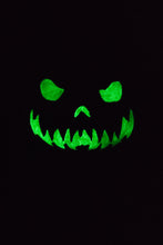 Load image into Gallery viewer, Handmade Leather Pumpkin Bag-Glow In The Dark Face-Black &amp; Green
