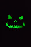 Leather Pumpkin Bag: Glow In The Dark Spooky Face-Black & Green