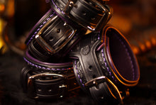 Load image into Gallery viewer, Black &amp; Purple Filigree Wrist &amp; Ankle Cuff Set
