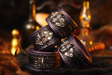Load image into Gallery viewer, Black &amp; Purple Filigree Wrist &amp; Ankle Cuff Set
