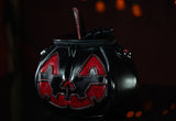 Leather Pumpkin Bag: Jack-O-Lantern-Blood Red Sparkle
