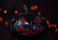 Load image into Gallery viewer, Handmade Leather Pumpkin Bag-Vintage Face-Blood Sparkle
