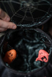 Leather Pumpkin Bag: Jack-O-Lantern-Blood Red Sparkle