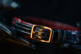 Leather BDSM Play Collar-Black & Burgundy- LIMITED AVAILABILITY