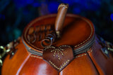 Leather Pumpkin Bag: Natural-Orange & Brown-MADE TO ORDER