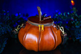 Leather Pumpkin Bag: Natural-Orange & Brown-MADE TO ORDER