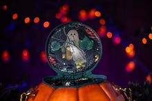 Load image into Gallery viewer, Handmade Leather Pumpkin Bag- Natural (No Face)-Orange &amp; Green
