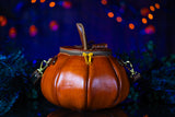Leather Pumpkin Bag: Natural-Orange & Brown-MADE TO ORDER