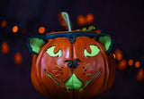 Leather Pumpkin Bag: Orange Pumpkin Cat