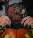 Leather Pumpkin Bag: Orange Pumpkin Cat