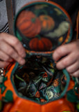 Leather Pumpkin Bag: Orange Pumpkin Cat