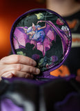 Leather Pumpkin Bag: Spooky Face-Black & Purple