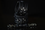 Leather BDSM Wrist Cuff Set: Black - READY TO SHIP