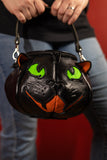 Leather Pumpkin Bag: Black Cat-MADE TO ORDER