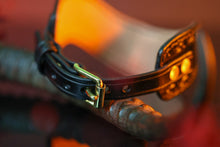 Load image into Gallery viewer, Leather BDSM Collar- Laurel Pattern- Solid Brass Hardware
