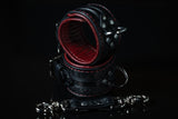 Leather BDSM Wrist Cuff Set: Black & Burgundy-READY TO SHIP