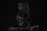 Leather BDSM Wrist Cuff Set: Black & Burgundy-READY TO SHIP