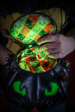 Leather Pumpkin Bag: Black Cat-MADE TO ORDER