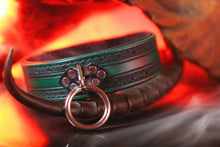 Load image into Gallery viewer, Leather BDSM Slave Collar - Celtic Knots
