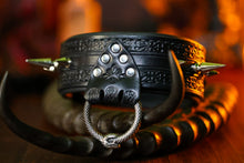 Load image into Gallery viewer, Leather Spiked Formal Slave Collar
