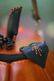 Leather Pumpkin Bag: Jack-O-Lantern-Orange & Black- READY TO SHIP