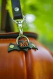 Leather Pumpkin Bag: Jack-O-Lantern-Orange & Black- READY TO SHIP