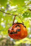 Leather Pumpkin Bag: Jack-O-Lantern-Orange & Black- READY TO SHIP