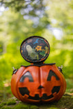 Leather Pumpkin Bag: Jack-O-Lantern-Orange & Black- READY TO SHIP