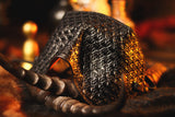 Black Leather BDSM Blindfold- Quilted Skull Motif- (MadeTo Order)