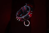 Leather BDSM Slave Collar-Ouroboros-Spikes