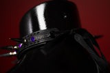 Leather Choker Necklace -Spikes & Rhinestones
