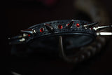 Leather Choker Necklace -Spikes & Rhinestones