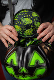 Leather Pumpkin Bag: Jack-O-Lantern-Glow-In The Dark face-Witch hat