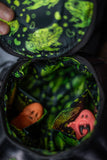 Leather Pumpkin Bag: Black Cat Witch-MADE TO ORDER