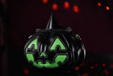 Leather Pumpkin Bag: Jack-O-Lantern-Glow-In The Dark face-Witch hat